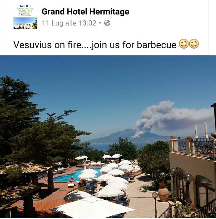 Incendi Napoli Vesuvio Hotel Hermitage